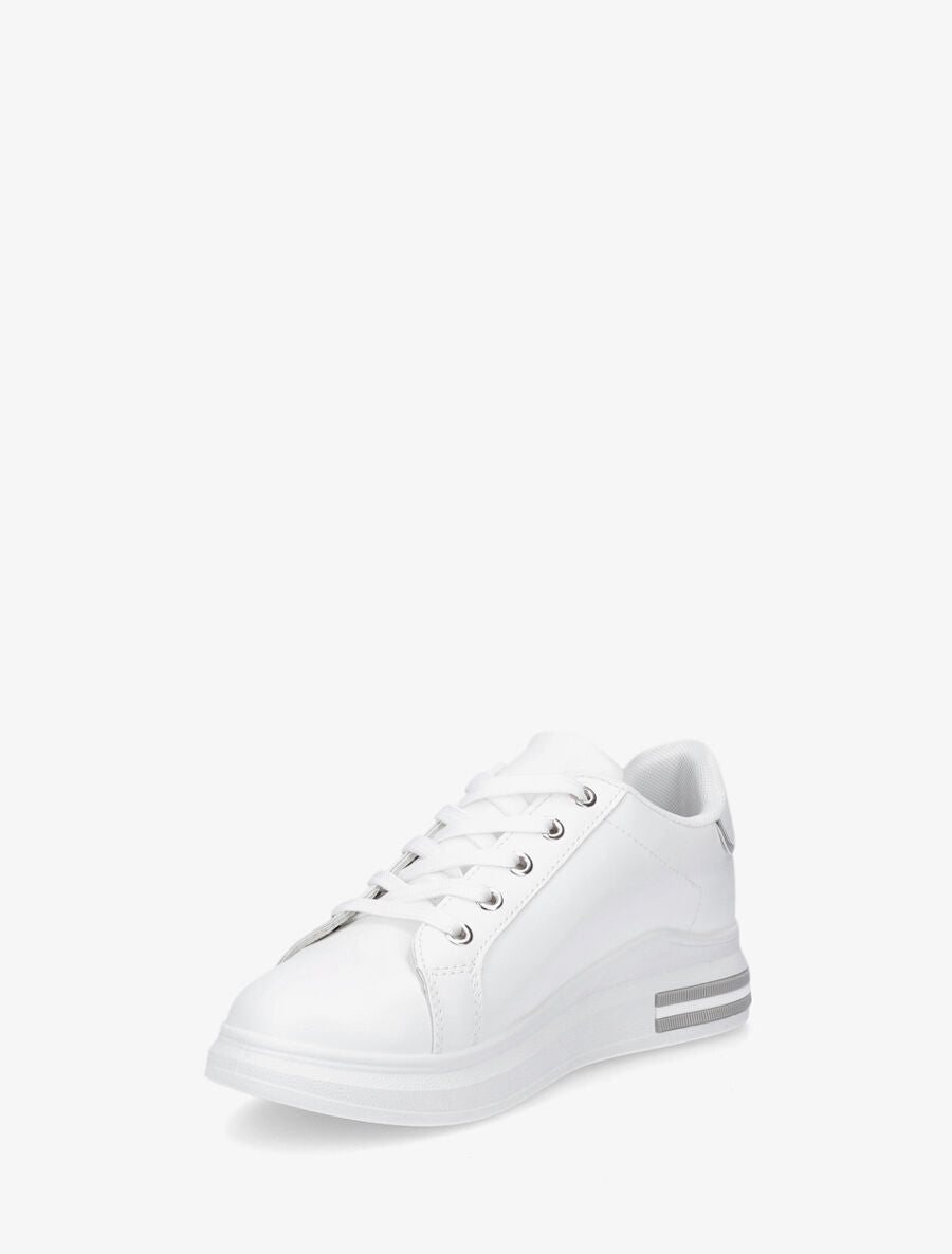 Sneakers classiques à bandes irisées et texturées - Blanc - 3