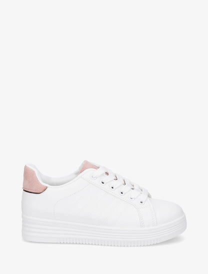 Sneakers à semelle texturée - Rose - 1