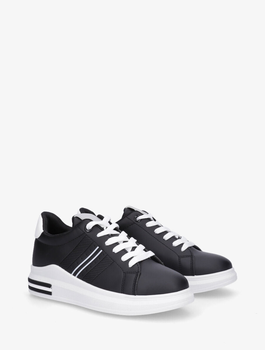 Sneakers à contrefort constratant - Noir - 4
