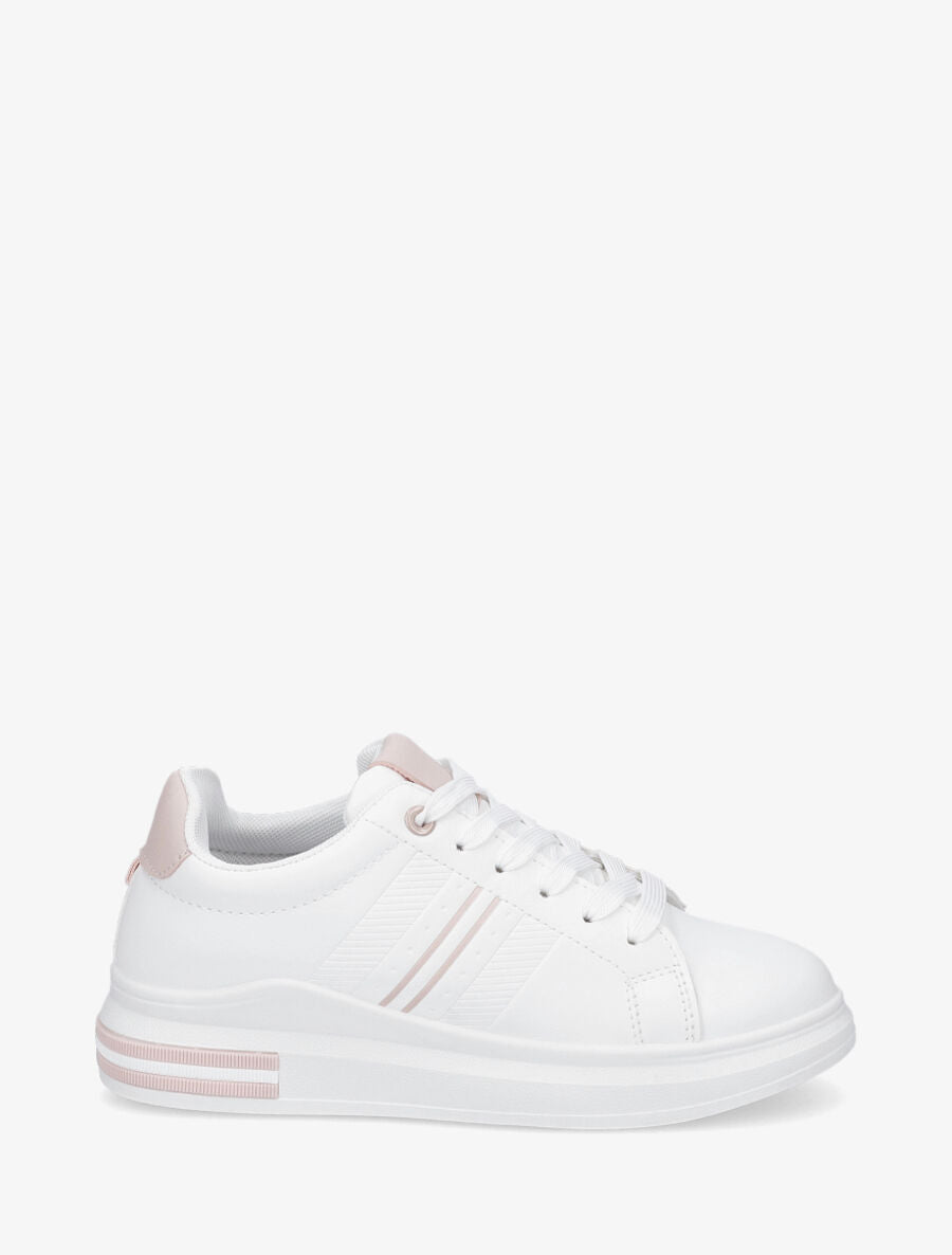 Sneakers à contrefort constratant - Rose - 1