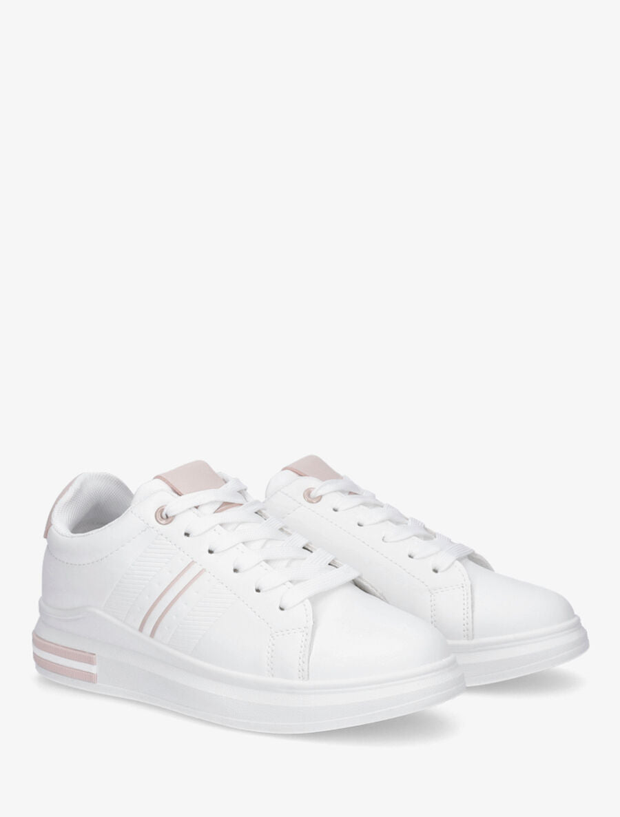 Sneakers à contrefort constratant - Rose - 4