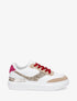 Sneakers à bandes ornées de sequins et lacets colorés - Or - 5