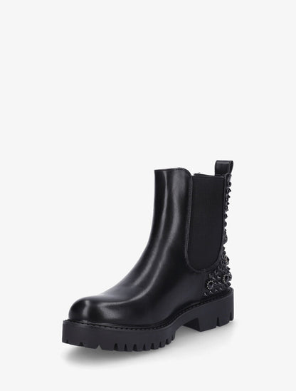 Bottines en simili à clous fantaisies - Noir - 3