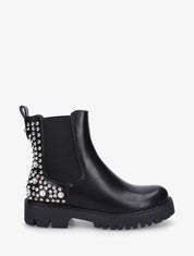 Bottines en simili à clous fantaisies - Noir/argent - 1