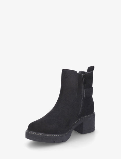 Bottines en suédine à boucle ronde - Noir - 3