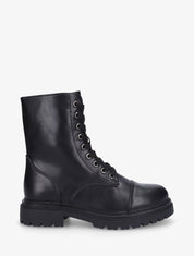 Bottines montantes à lacets et zip - Noir - 1