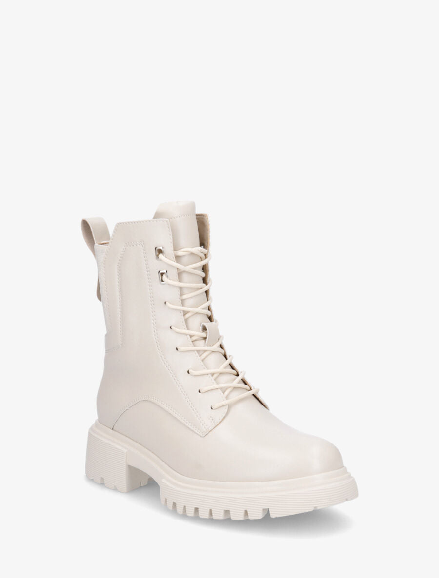 Bottines montantes à contrefort élastiqué - Beige - 2