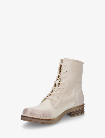 Bottines bimatière à lacets - Beige - 3