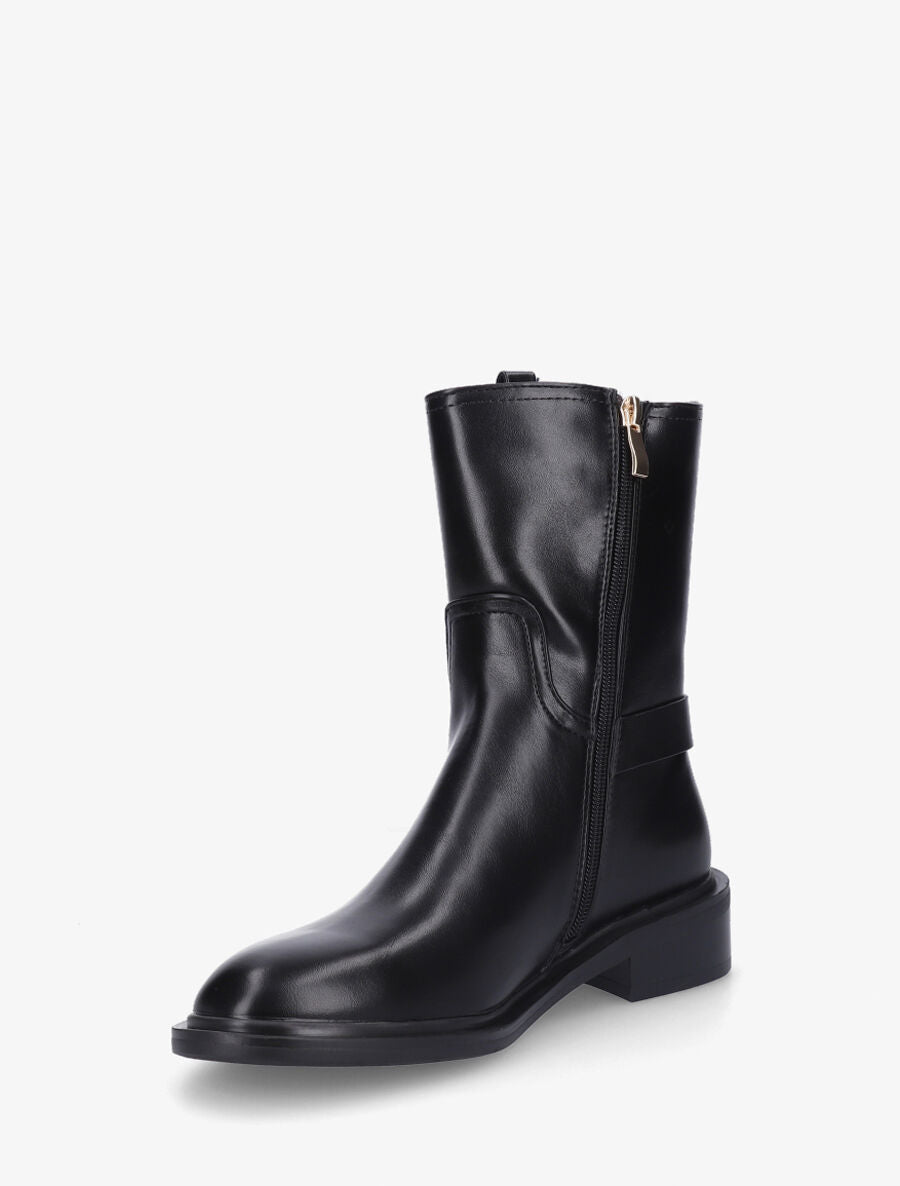 Boots en simili à boucle - Noir - 3