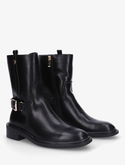 Boots en simili à boucle - Noir - 4