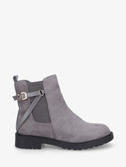 Bottines élastiquées en suédine - Gris - 1
