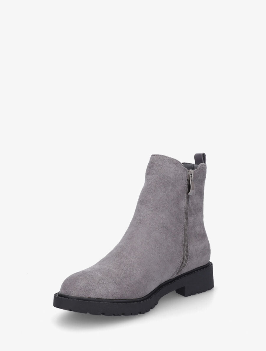 Bottines élastiquées en suédine - Gris - 3