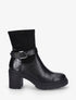 Bottines à boucle et contrefort croco - Noir - 1