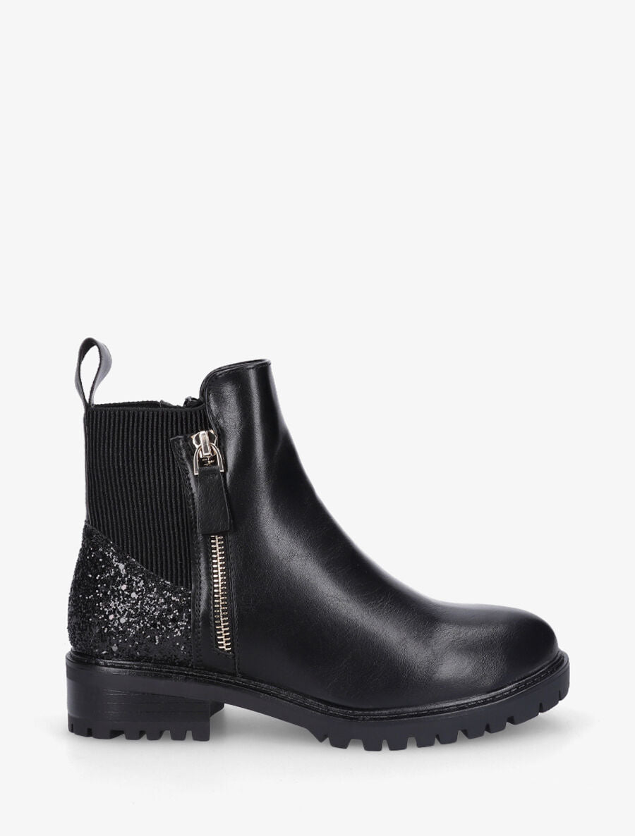 Bottines plates à contrefort pailleté - Noir - 5