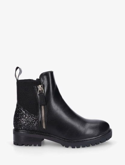 Bottines plates à contrefort pailleté - Noir - 5