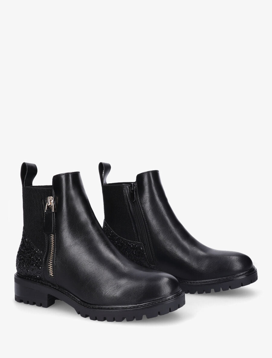 Bottines plates à contrefort pailleté - Noir - 4