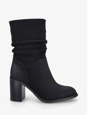 Bottines froncées à talon - Noir - 5