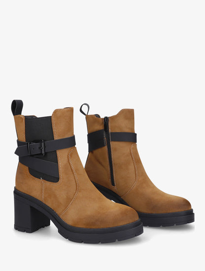 Bottines montantes en suédine - Camel - 4