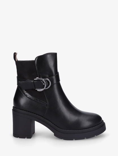 Bottines mi-hautes bi-matière - Noir - 1