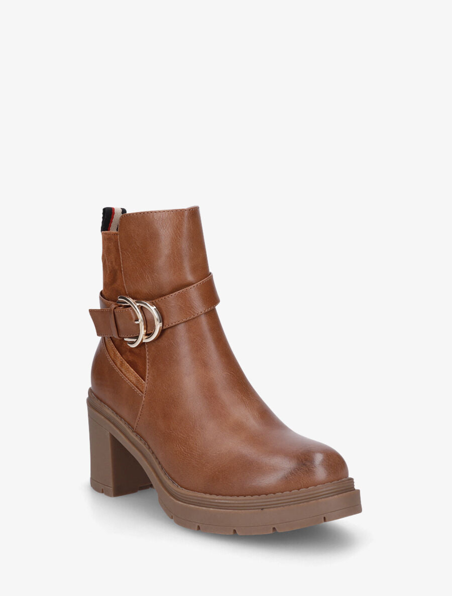 Bottines mi-hautes bi-matière - Camel - 2