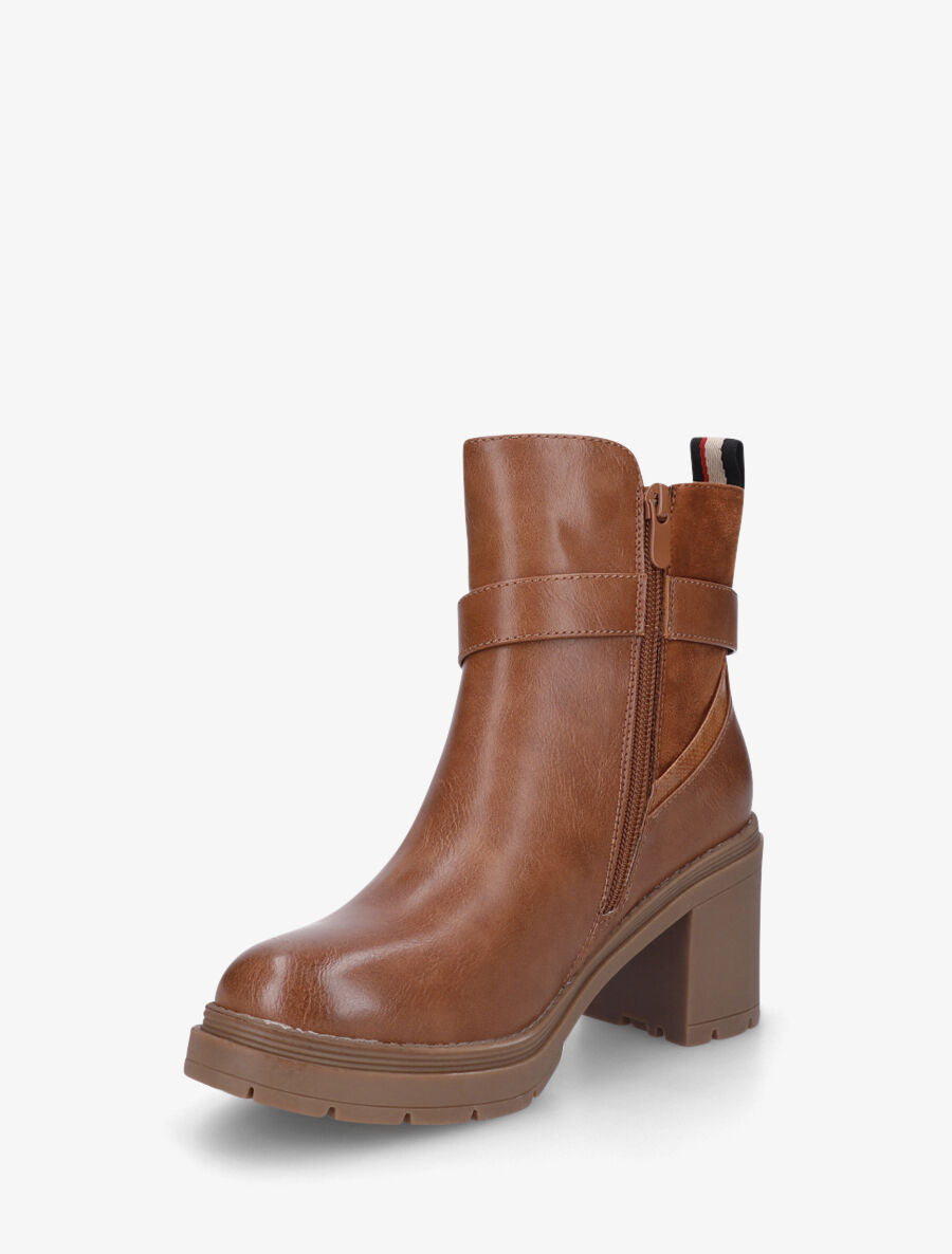 Bottines mi-hautes bi-matière - Camel - 3