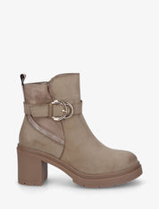 Bottines mi-hautes bi-matière - Taupe - 5