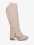 Bottes en suédine à rabat fendu - Beige - 5