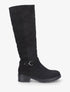 Bottes plates en suédine boucle fantaisie - Noir - 1