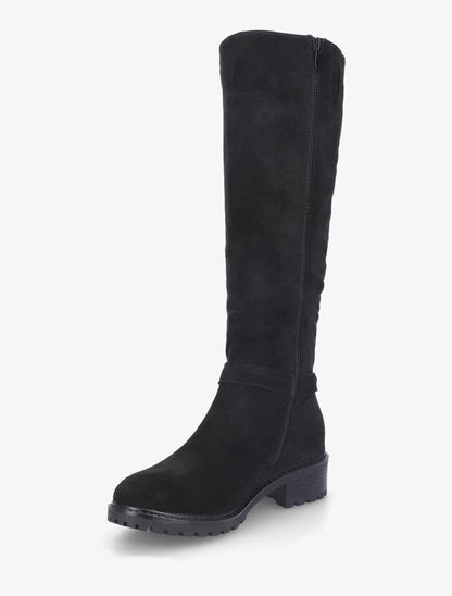Bottes plates en suédine boucle fantaisie - Noir - 3