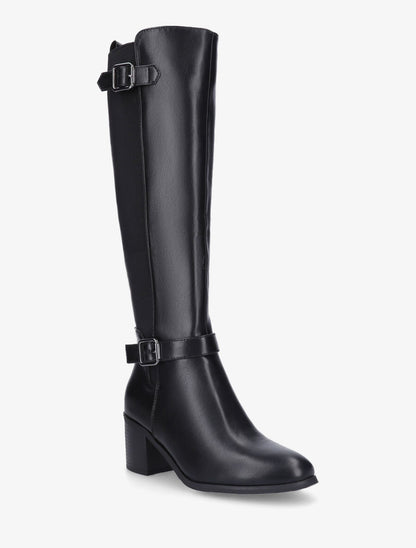 Bottes unies à talon - Noir - 2