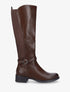 Bottes élastiquées en simili - Marron - 1