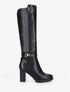 Bottes en simili à talon et boucle - Noir - 1