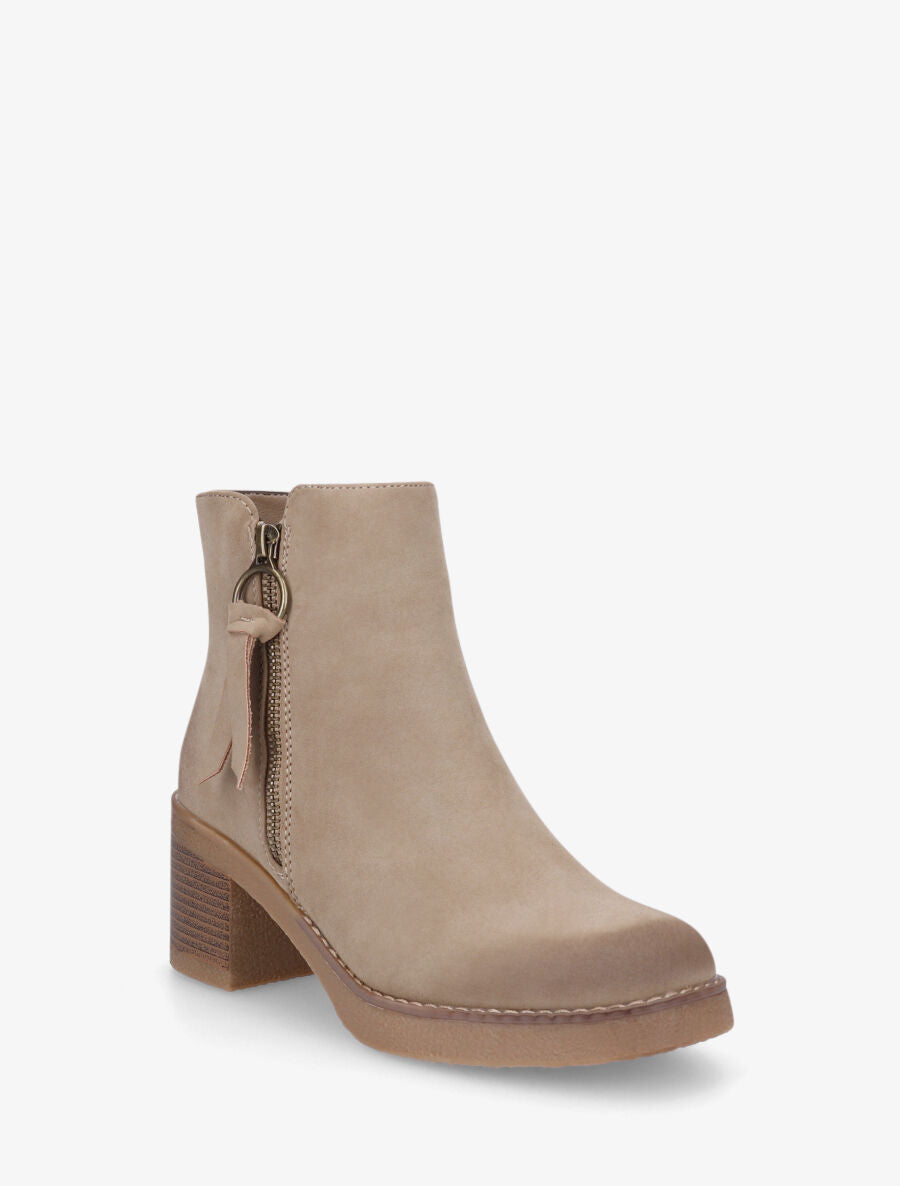 Bottines en suédine à zip - Taupe - 2
