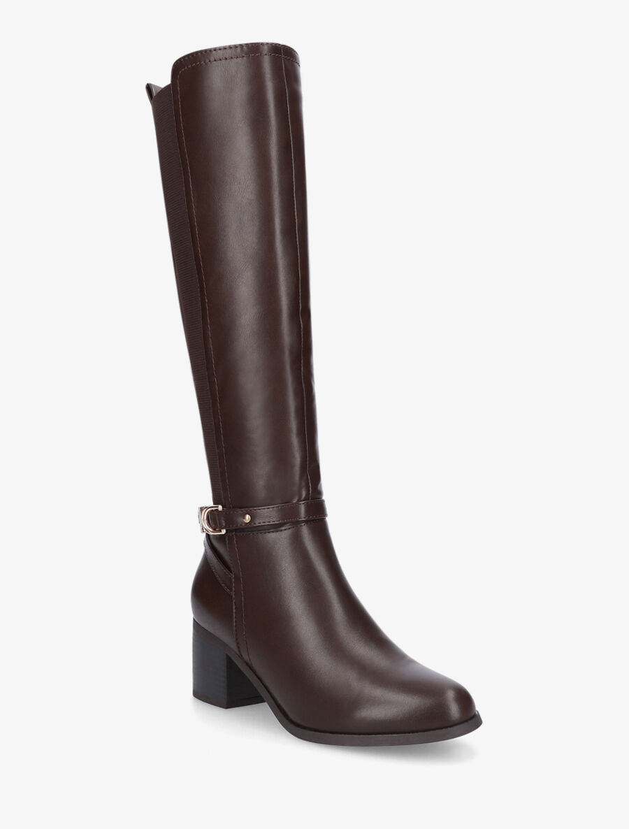 Bottes unies élastiquées - Marron - 2