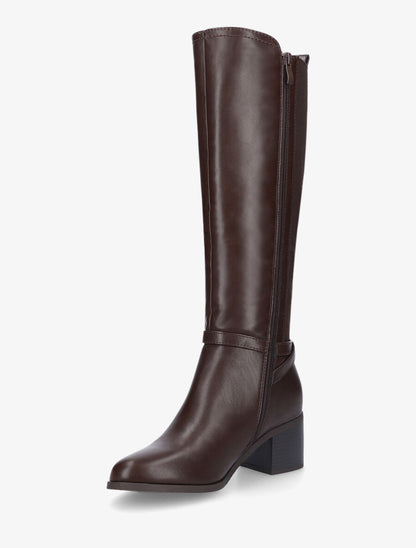 Bottes unies élastiquées - Marron - 3