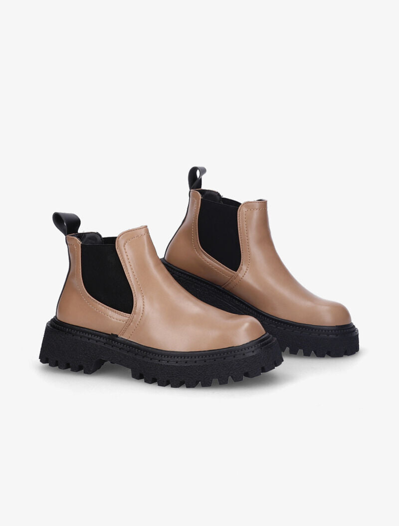 Chelsea boots à semelles texturées et crantées - Taupe - 4