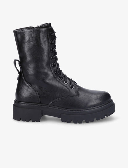 Bottines en simili à talon et semelle crantée - Noir - 2