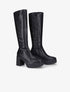 Bottes à plateforme et talon épais à bouts carrés - Noir - 5