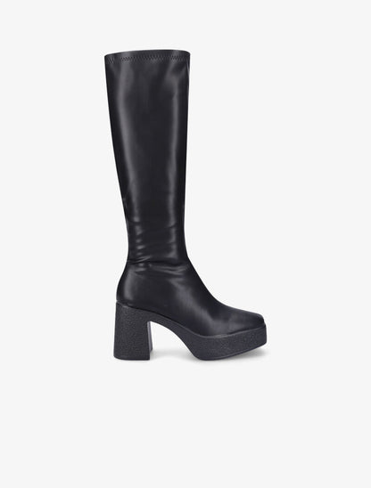 Bottes à plateforme et talon épais à bouts carrés - Noir - 2