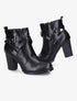 Bottines à talon et brides stylisées - Noir - 1