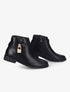 Bottines plates avec cadena doré décoratif - Noir - 1