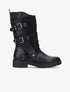 Bottes en simili et suédine à contrefort clouté - Noir - 1