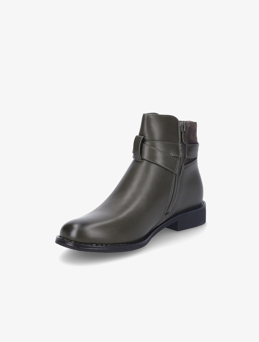 Bottines bimatière à détail suédé - Vert foncé - 4