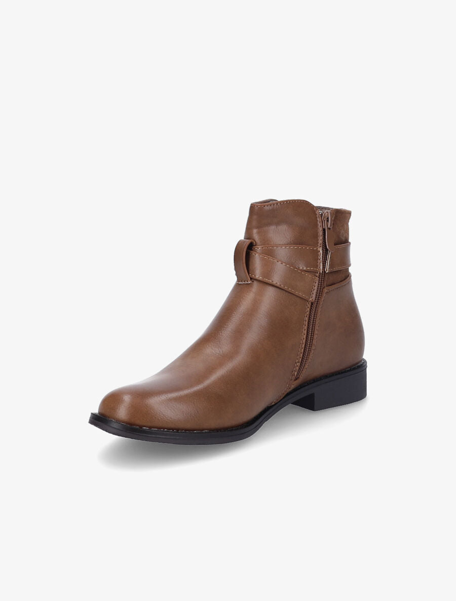 Bottines bimatière à détail suédé - Taupe - 4