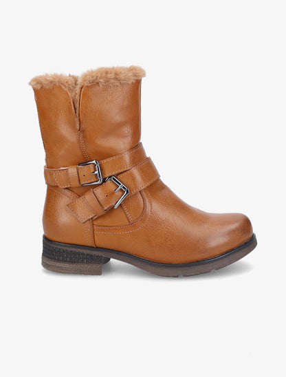 Boots montantes à intérieur fourré - Camel - 1