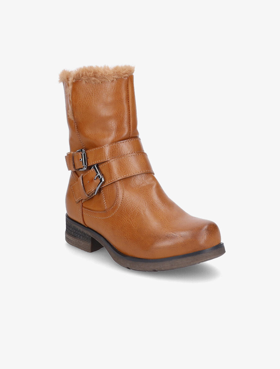 Boots montantes à intérieur fourré - Camel - 2