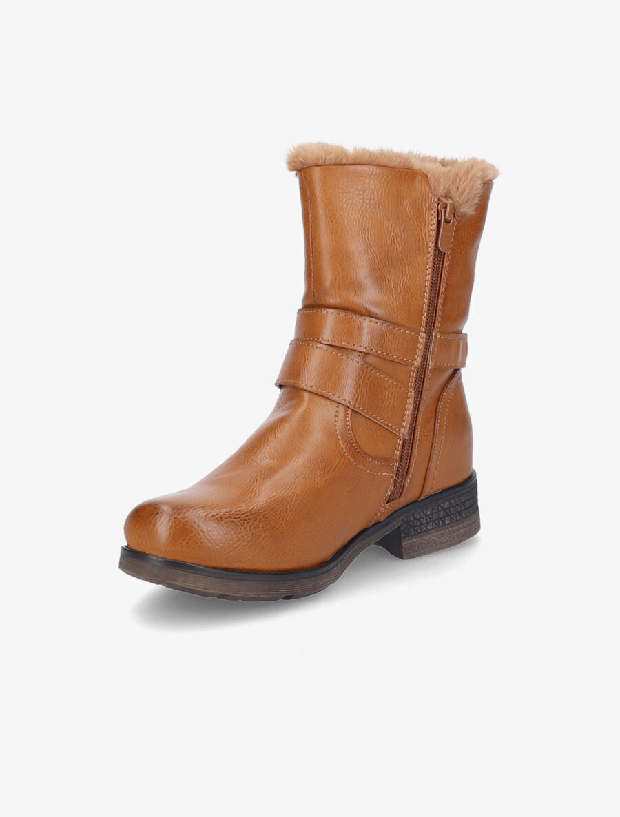 Boots montantes à intérieur fourré - Camel - 3