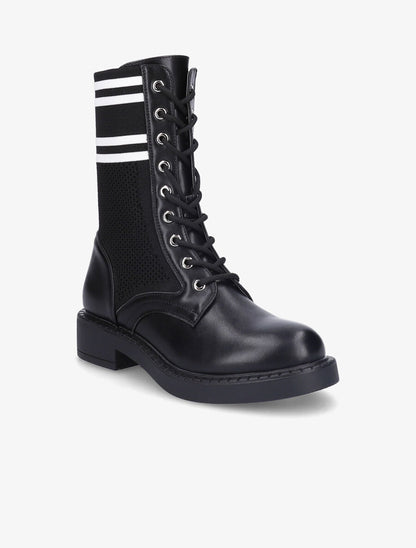 Rangers en toile et simili style chaussette - Noir - 2