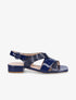 Sandales vernies à ganses entrelacées effet croco - Bleu - 1