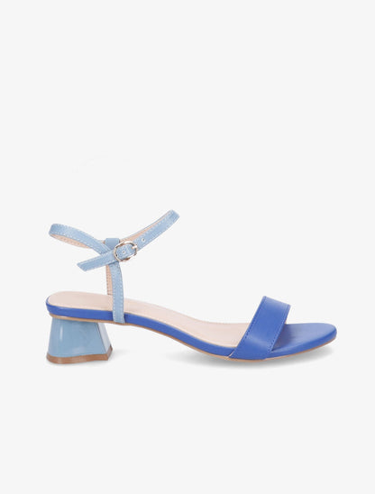 Sandales à bride et talons stylisés - Bleu - 6